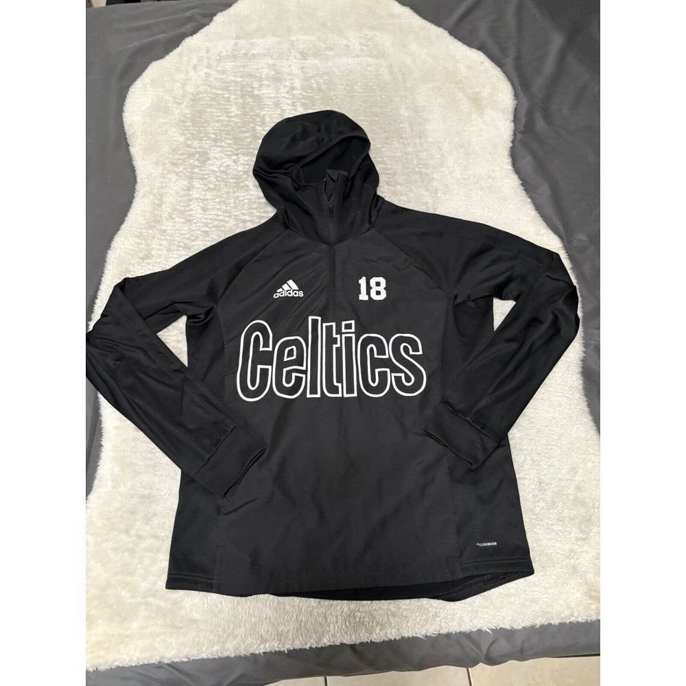 Vintage Boston Celtics Adidas On Court Practice Hoodie Jacket 1/4 Zip Men Size M
